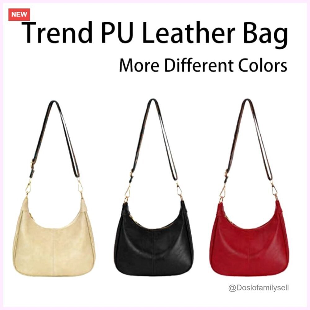 PU Leather Hobo Bag Crossbody Shoulder Purse Large Capacity - Picture 6 of 7